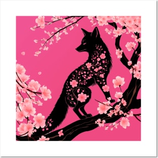 Spring sakura fox Posters and Art